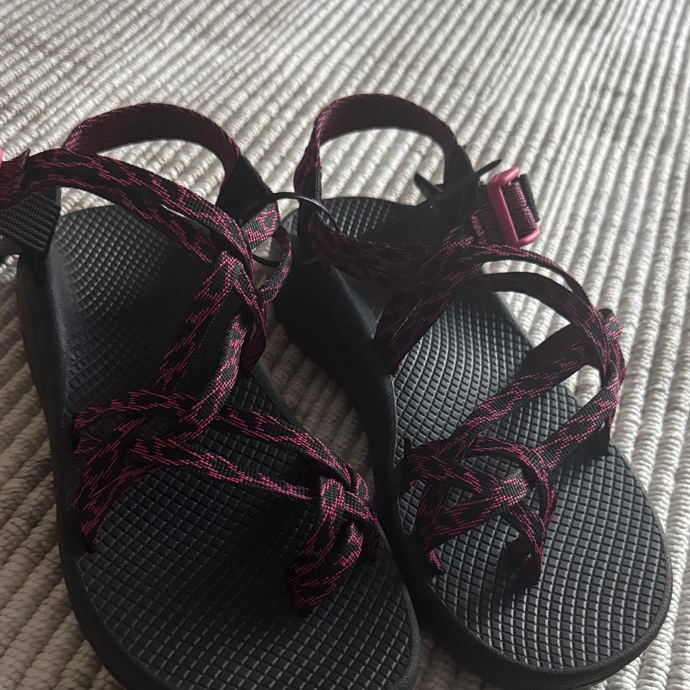 Chaco Women's Strappy Sandals in Black and Pink